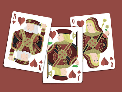 Essentia Heart Courts courts design essentia flat graphic hearts illustrator jack kickstarter king playing cards queen