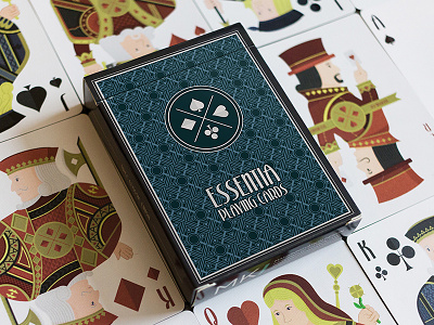 Essentia Playing Cards box cards courts essentia flat design illustrator kickstarter playing cards retro