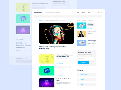Design News Website: TechieBusiness app completed design flat minimal news ui ux web website