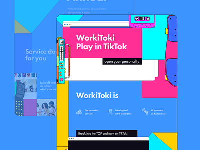 Design Website: TikTok colorful creative design design landing landing page minimal retro tiktok ui ux web website