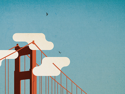 Golden Gate Bridge Illustration america design designer golden gate bridge illustration illustrator minimal san francisco usa