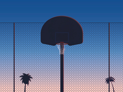 Basketball Court Sunset basketball court illustration illustrator photoshop sunset wip