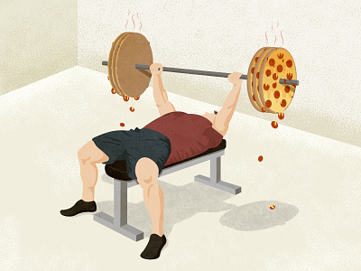 When exercising my heads like... colour exercise gym illustration illustrator photoshop pizza texture vector workout