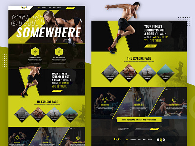 Fitness design creative website fitness website design gym mockup homepage design trainingwebsite website mockup