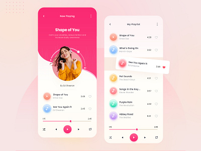 Music App Design app design bright app clean app creative app modern app music app ui design