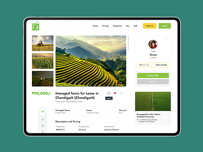 Farms Details Page creative inner page details page farming farms pages innerpage lands modern inner page real estate ui