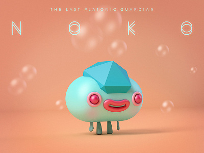 Noko- The Last Platonic Guardian 3d c4d character design composition geometric illustration photoshop