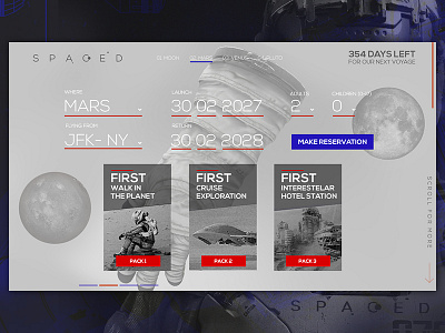Spaced Webprototype Seccion1 Light version astronout space spacedchallenge spaceship web ui ux