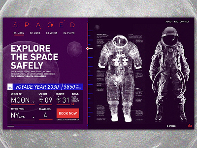 Spaced Webprototype2 Seccion1 astronout space spacedchallenge spaceship ui ux web