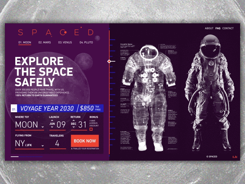 Spaced web Animation 02 astronout space spacedchallenge spaceship web ui ux