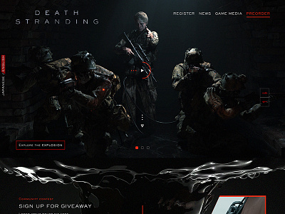PS4 game Death Stranding web death stranding illustration kojima productions photoshop hideo kojima ps4 ux ui webdesign