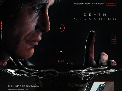 PS4 game Death Stranding web_slide2 death hideo illustration kojima photoshop productions ps4 stranding ui ux webdesign