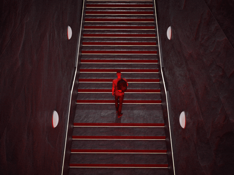 Hell 3d cinema4d hell metro red redshift render staircase stairs underground