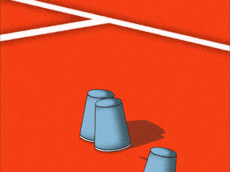 Tennis & Cups 2d after animation blue court cups design drink effects flat garros grain illustration loop motion orange rolland strike tennis white