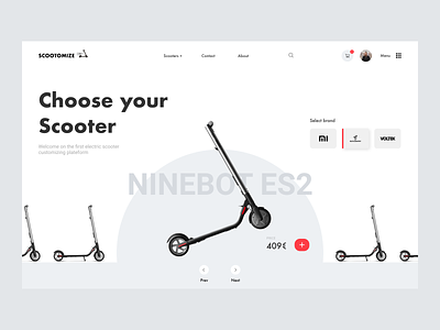 E-commerce scooter customizing concept - Home Page #2