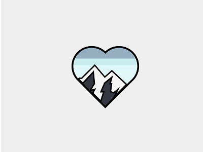 Love Mountain Logo mark branding gradient logo love mark mountain nature