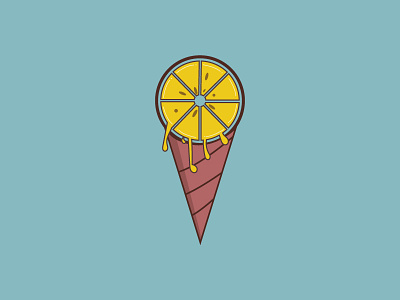 lemocream logo concept branding creative icecream icon illustration lemon logo
