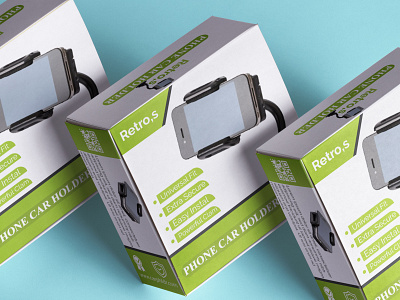 Phone Car Holder Box Packaging design branding creative graphicdesign illustration packagingdesign packet productpackaging