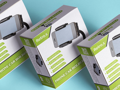 Phone Car Holder Box Packaging design