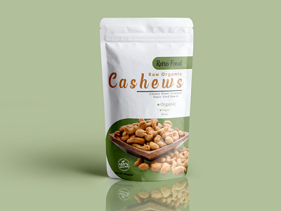 cashew Pouch Packaging Design creative design illustration packagedesign pattern design plastic bag pouch mockup