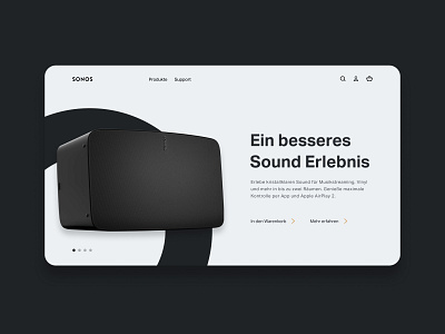 Sonos - Bluetooth Speaker Landing Page animation app branding clean design minimal typography ux web website