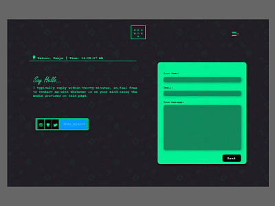 Contact Page minimalism portfolio ui web design