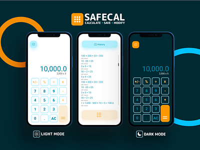 SAFECAL (calculate • save • modify) app bootstrap calculator colors daily daily ui design gradient hire me ui ux
