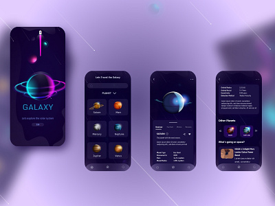 Planet Exploration App galaxy app ui ux xd