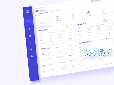 Financial Dashboard UI Design dashboard financial financial dashboard fintech fintech dashboard light minimal payment transaction ui ux