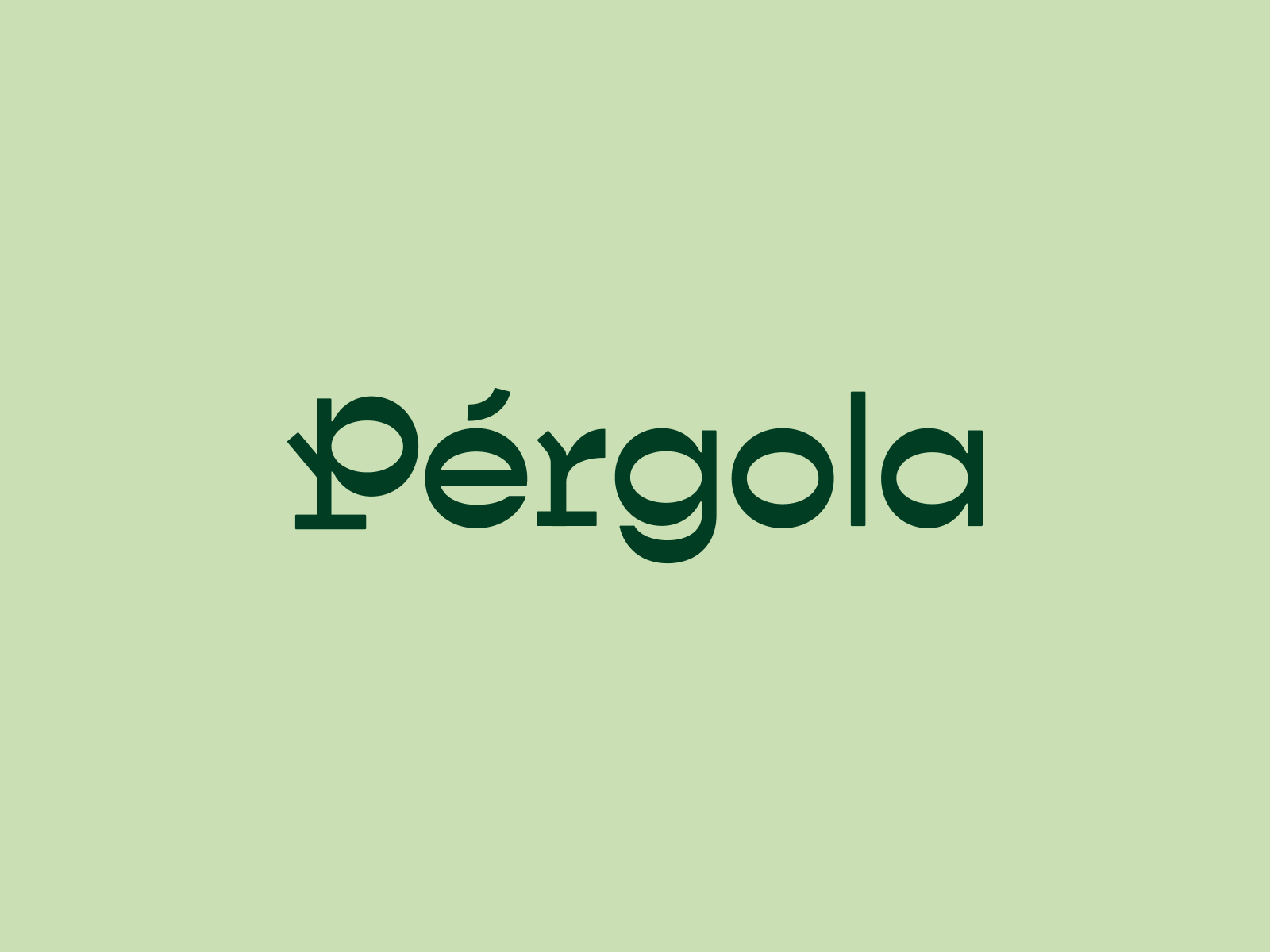 Pérgola garden green logo plants pots type typography