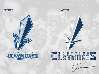 Scottish Claymores Rebrand american claymore claymores football logo rebrand scottish simplified