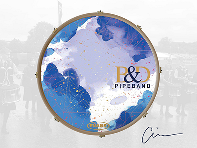Bleary & District Pipe Band Bass Drum Head band bass bleary district drum head ireland northern pipe scottish