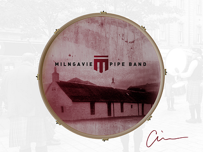 Milngavie Pipe Band Bass Drum Head