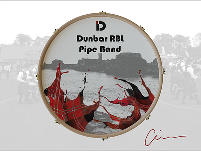 Dunbar Royal British Legion Pipe Band Bass Drum Head