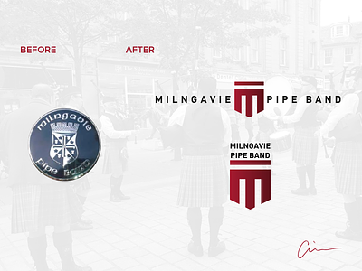 Milngavie Pipe Band Rebrand band logo milngavie new pipe rebrand