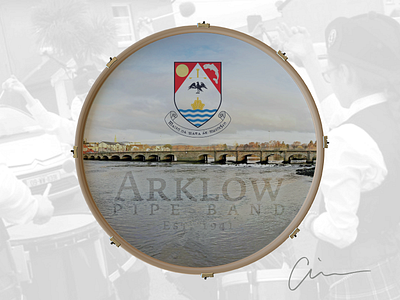 Arklow Pipe Band Bass Drum Head