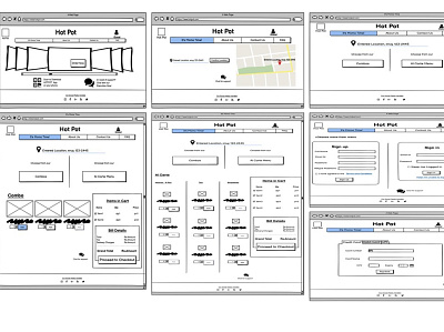 Hot Pot - A fast food delivery service [Wireframes] 960 balsamiq desktop food delivery app ui ux wireframe