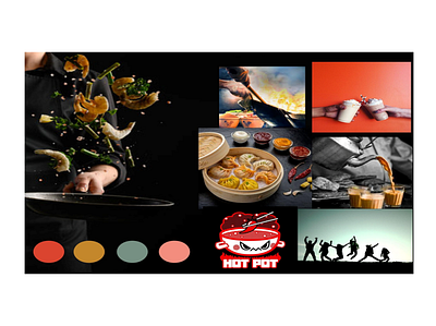 Mood Board for Hot Pot - An App to order Momos! food delivery app moodboard ui ux