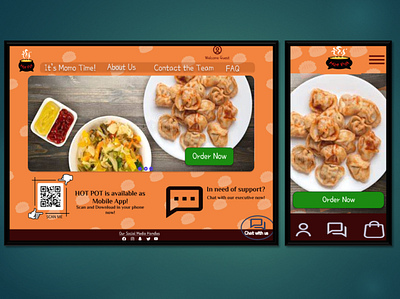 Home Page of Hot Pot - A food delivery app. app design food delivery app logo ui ux