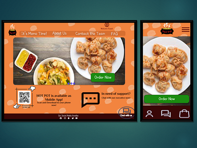 Home Page of Hot Pot - A food delivery app.