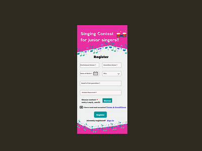 001 - Sign up #DailyUI 001 app challenge contest dailyui dailyui001 dailyuichallenge figma login logo music purple signup ui ux