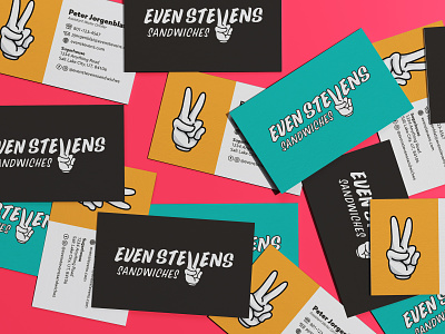 Even Stevens Business Cards brand identity branding business cards colorful graphic design print design