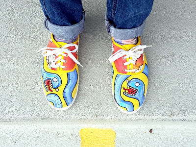 Hand Painted Sneaks cartoon design painting products shoes sneakers