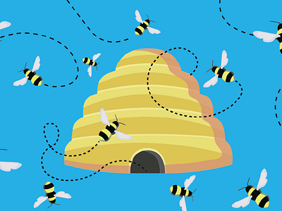Hive of Industry bee icon identity industry logo utah vector