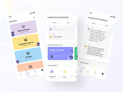 Language Learning app app design clean ui components course app dictionary education app icon set ios app design language language app language learning language school learning app learning english online learning study app translations typography uidesign uiuxdesign