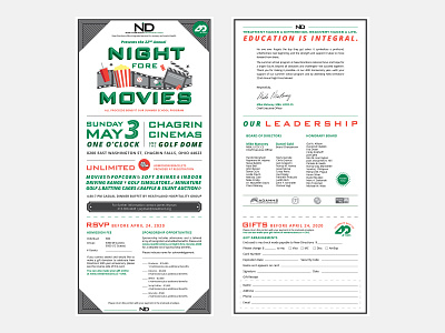 Night Fore Movies Invitation branding event branding event invitation green illustration invitation invitation card invitation design red vector