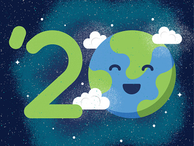 2020 Earth Day Illustration 2020 blue earth earth day earthday green illustration space vector