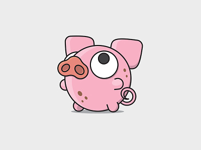 Bubble Pig animal bubble cute geometric illustration logo mascot pig pink playful