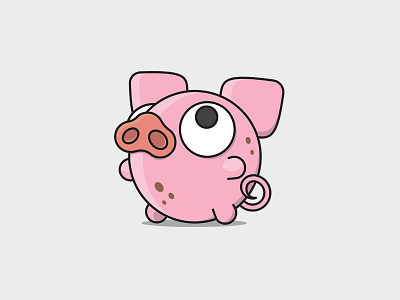 Bubble Pig animal bubble cute geometric illustration logo mascot pig pink playful