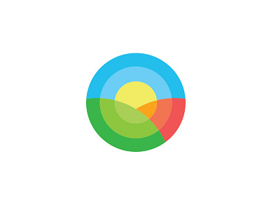 Sun and Scenery Logo bright circular colorful geometric logo scenery simple sun